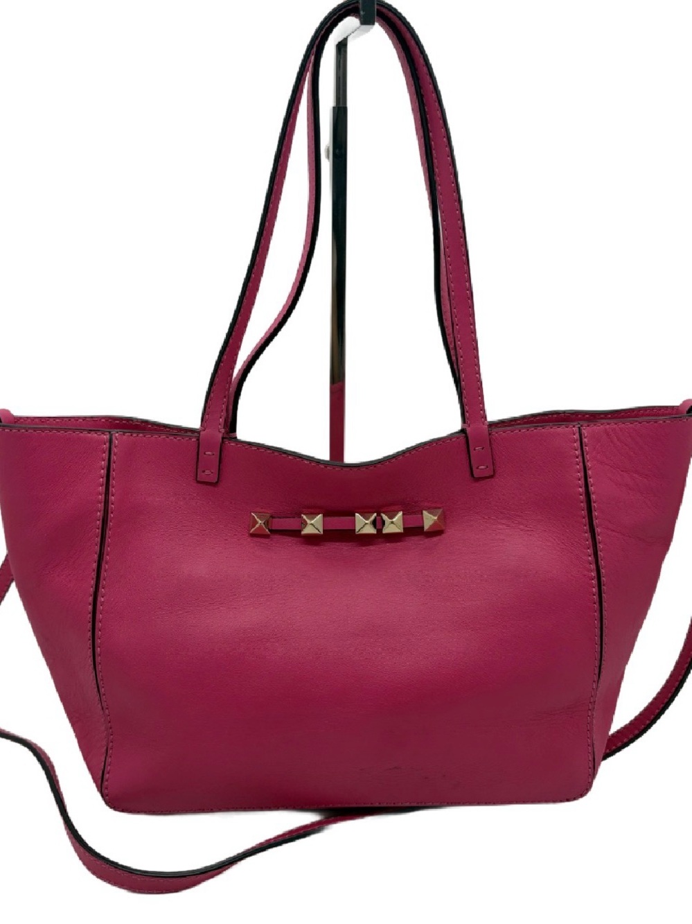 Stylish Pink Stud-Accent Tote Bag - Women